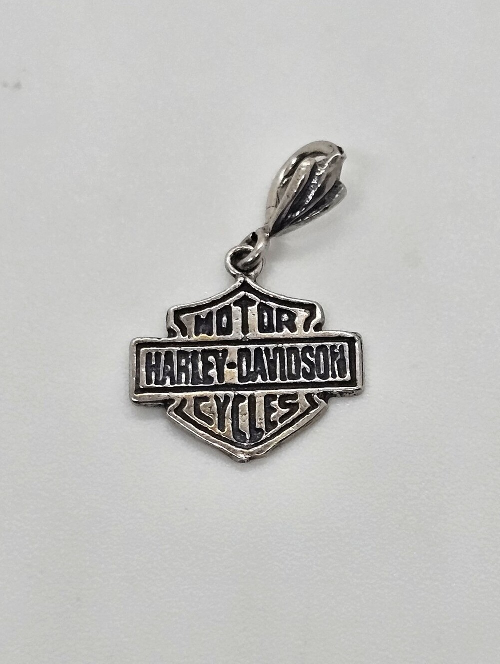 Harley-Davidson Sterling Silver and Black Bar & Shield Pendant Pendant